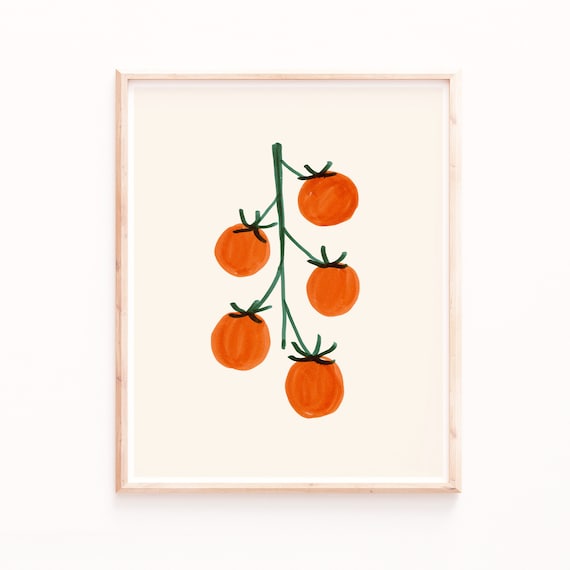Vine Tomatoes Art Print, Kitchen Wall Art