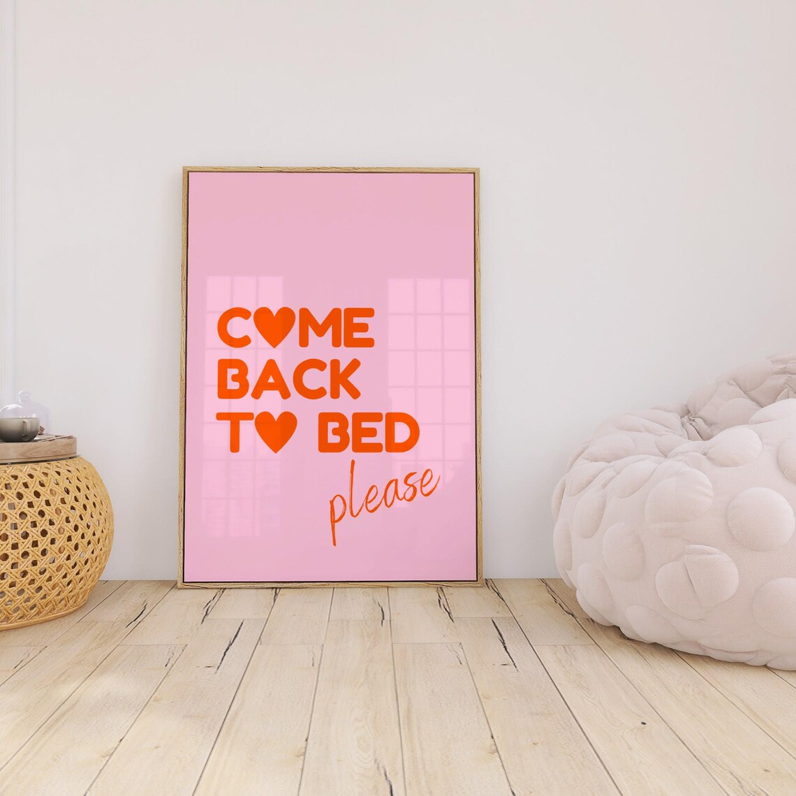 Come Back To Bed Couples Quote Art Print