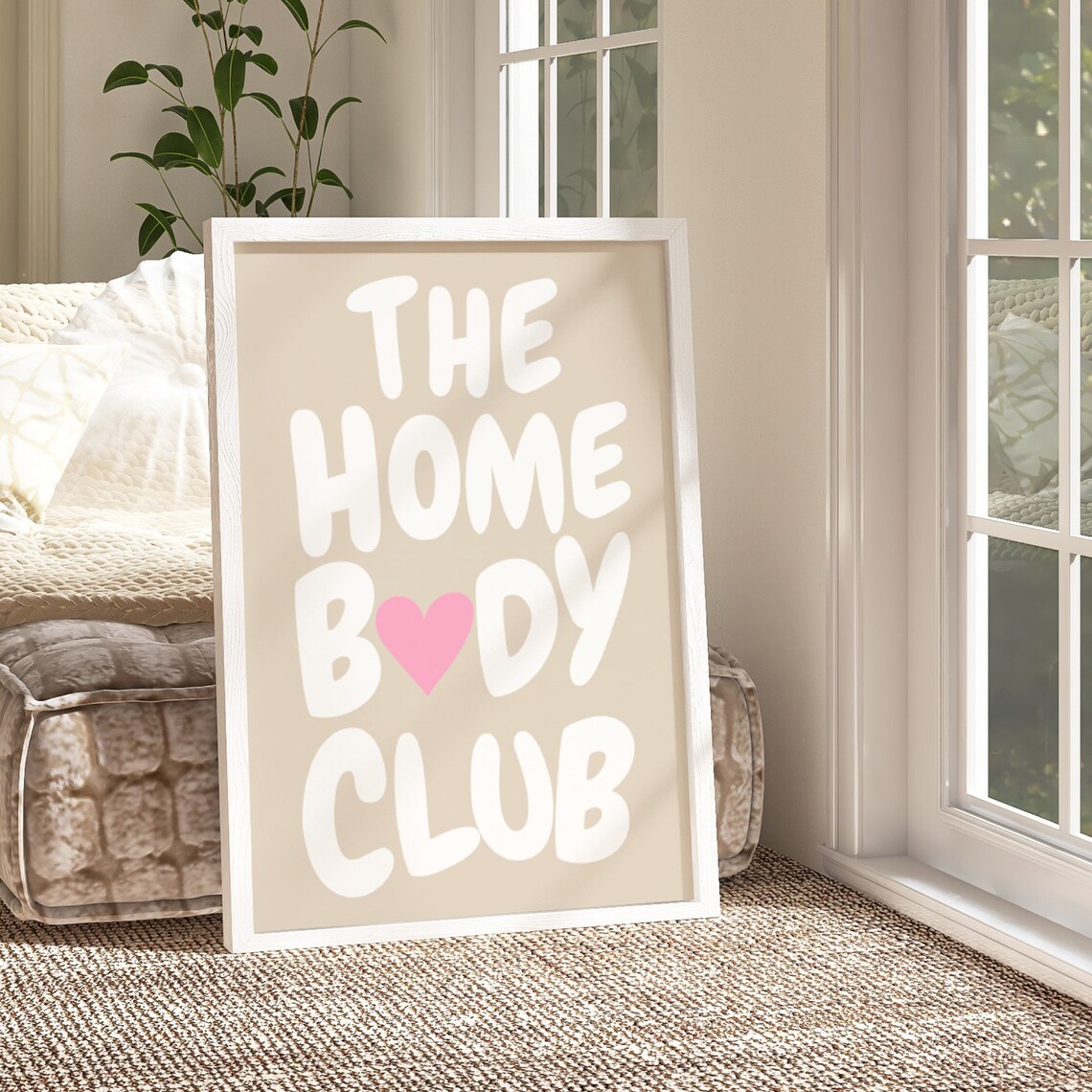 The Home Body Club Pink Heart Cozy Neutral Typography Poster - Image 2