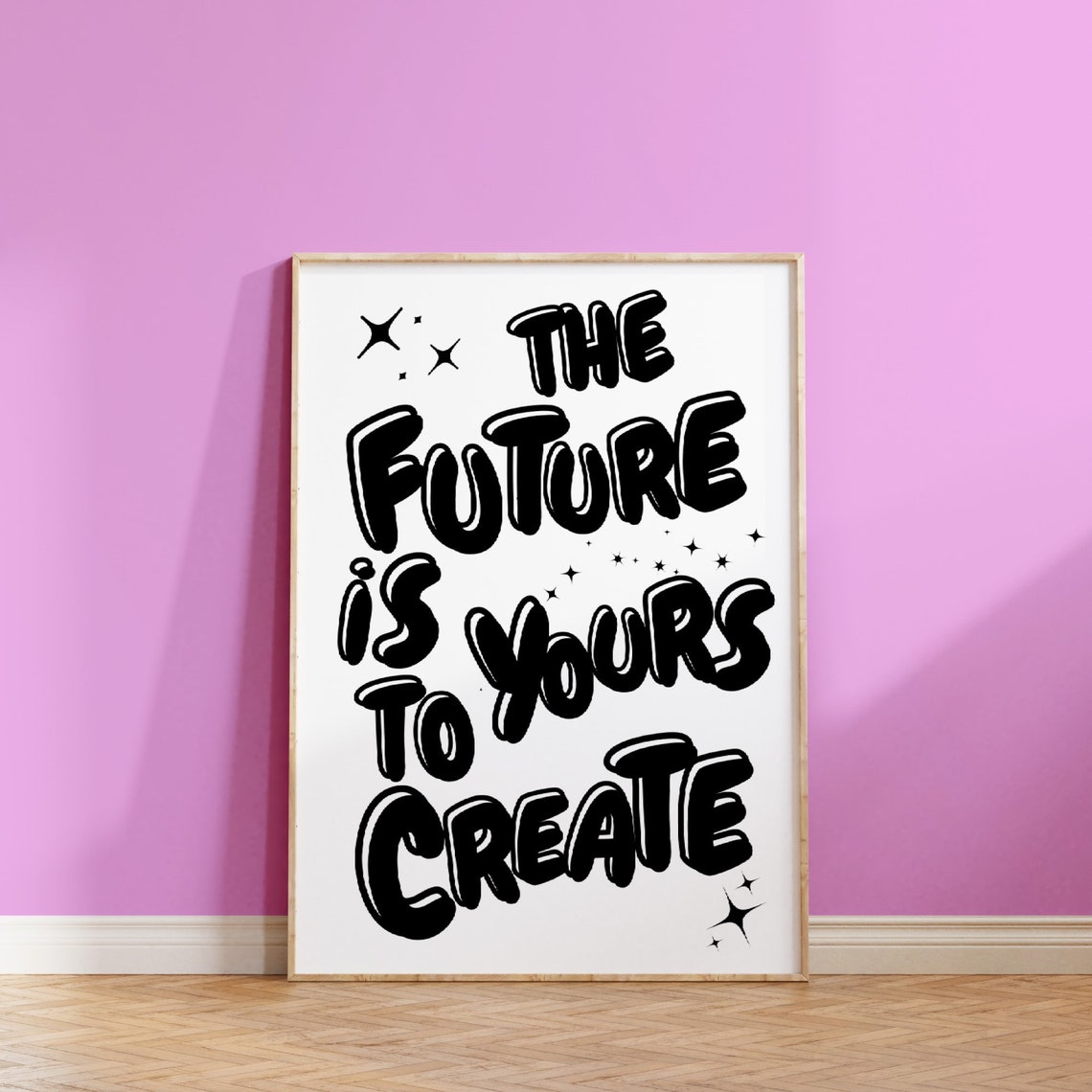 The Future Is Yours Print Affirmation Poster Black And White Wall Art Trendy Prints Retro Prints Motivation Wall Art Selfcare - Image 3
