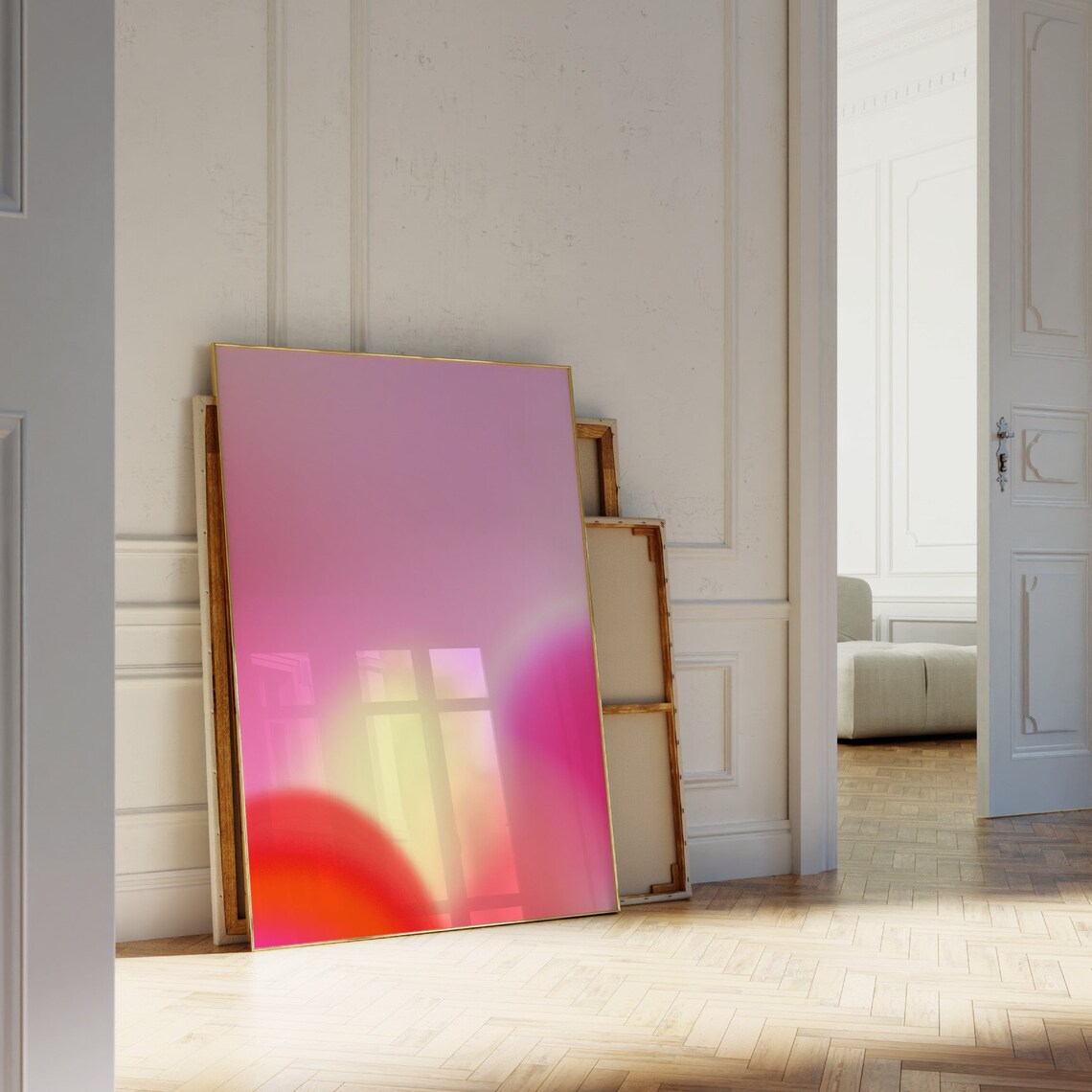 Pink Aura Gradient Glow Soft Dreamy Abstract Wall Decor Poster - Image 2