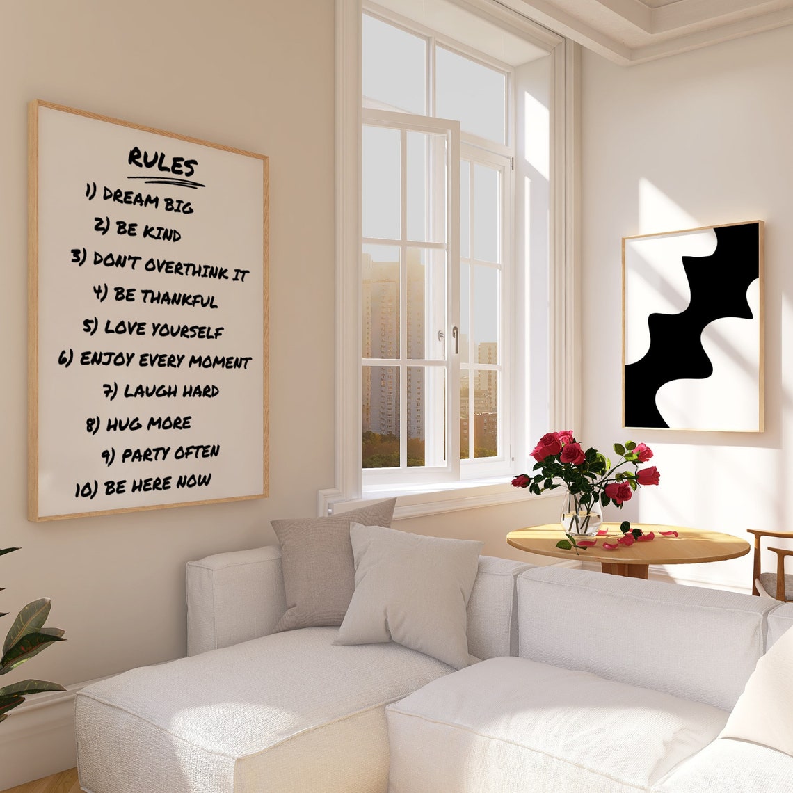 House Rules List Black White Inspirational Quote Typography Poster - Image 5