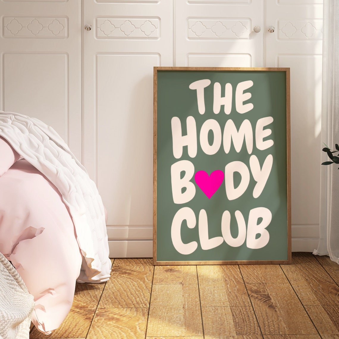 The Homebody Club Print Neutral Retro Print Trendy Quote Print Sage Green Print The Homebody Club Poster Cozy Motivation Art - Image 2