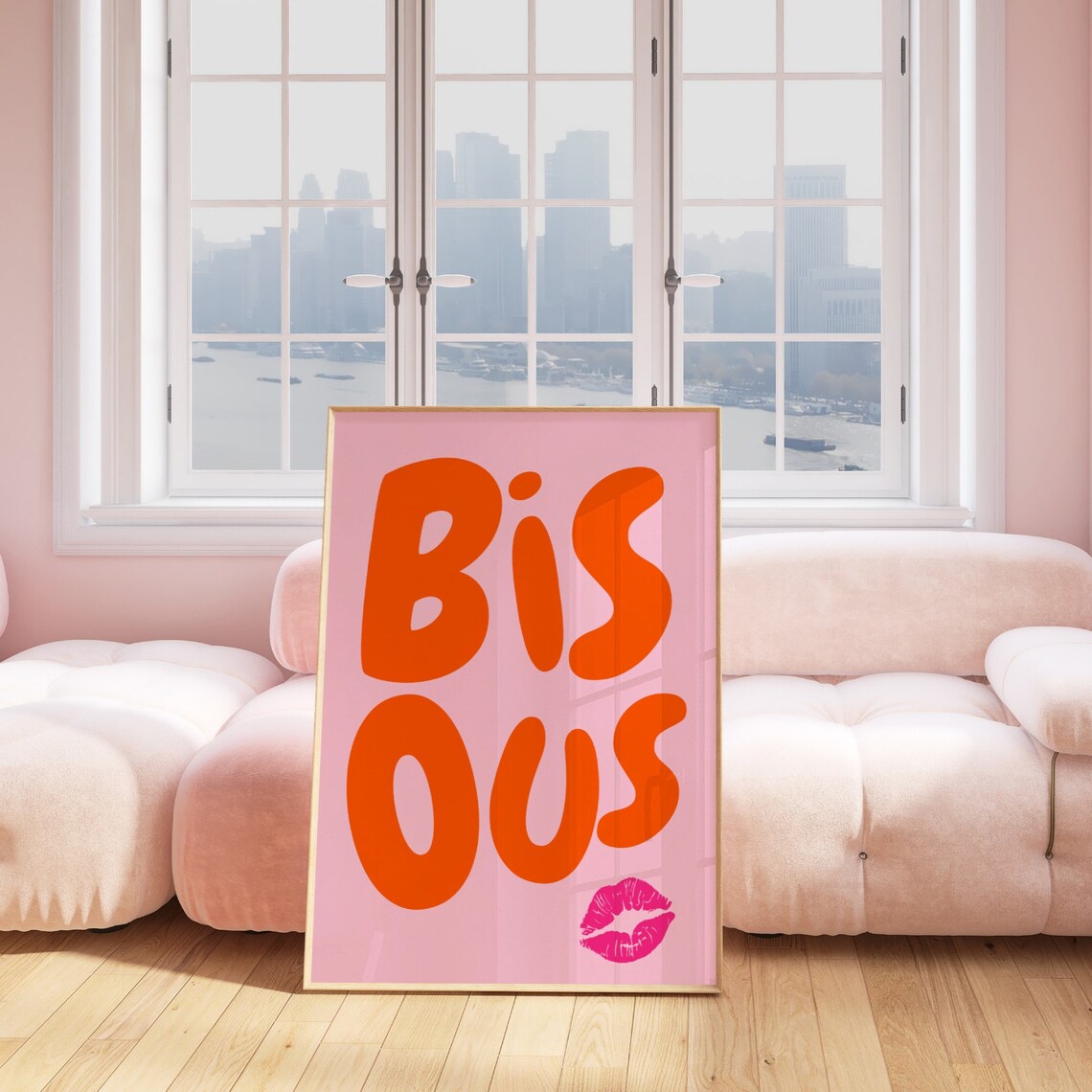 Bisous French Quote Poster, Feminine Typography - Image 4