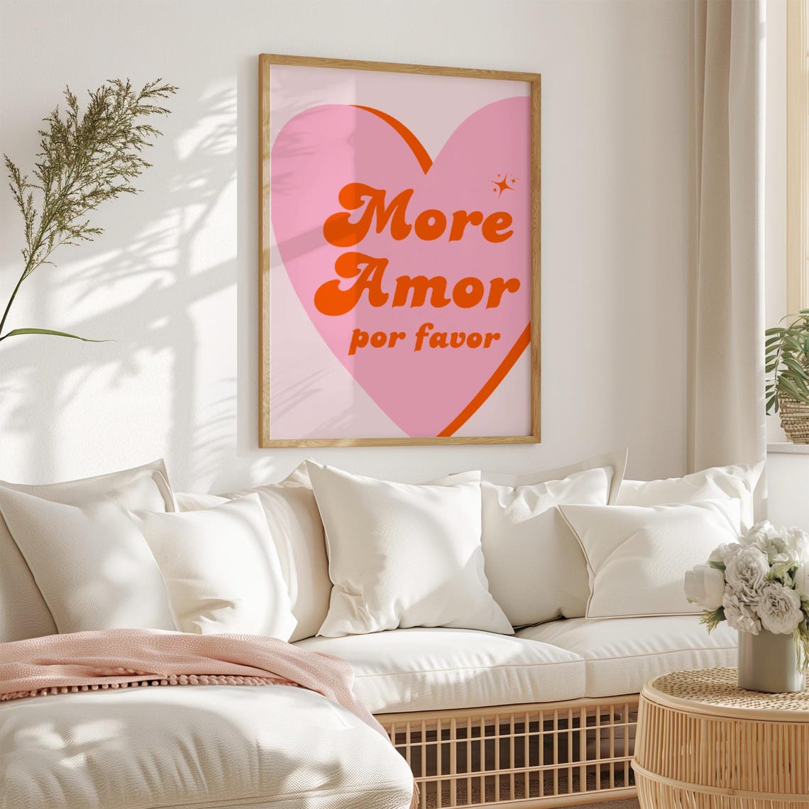 More Amor Por Favor Poster Preppy College Apartment Decor Pink Orange Trendy Art Print Maximalist Spanish Love Quote Poster - Image 4