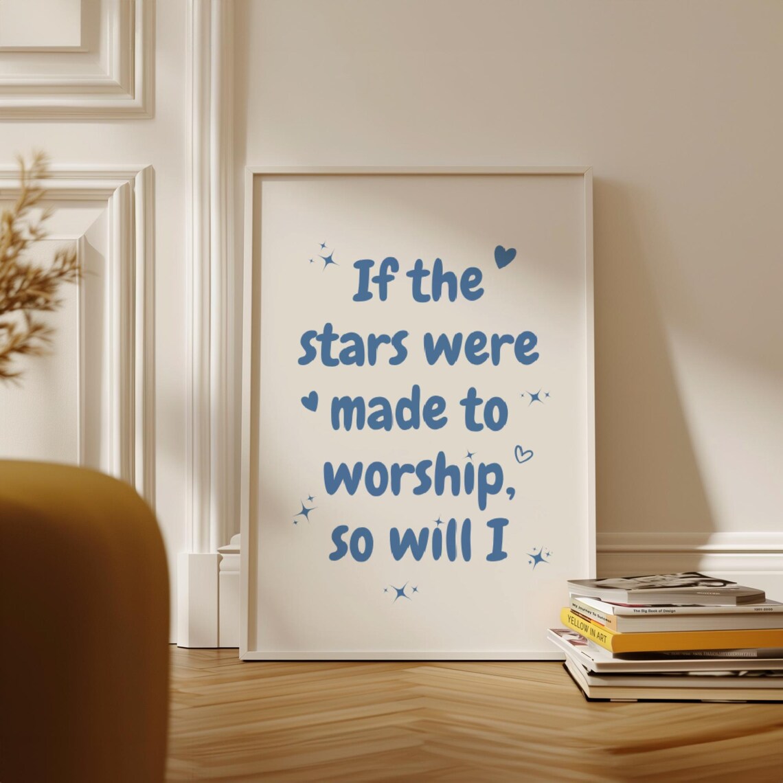 If The Stars Were Made To Worship Blue Christian Faith Quote Poster - Image 4