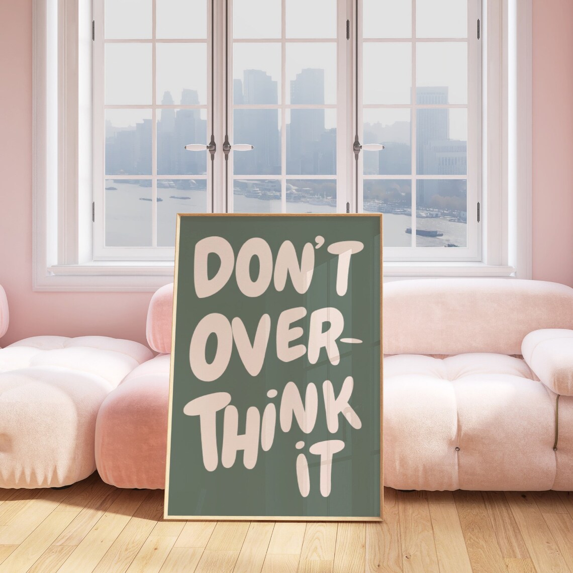 Don't Overthink It Quote Print, Preppy Dorm Room - Image 4