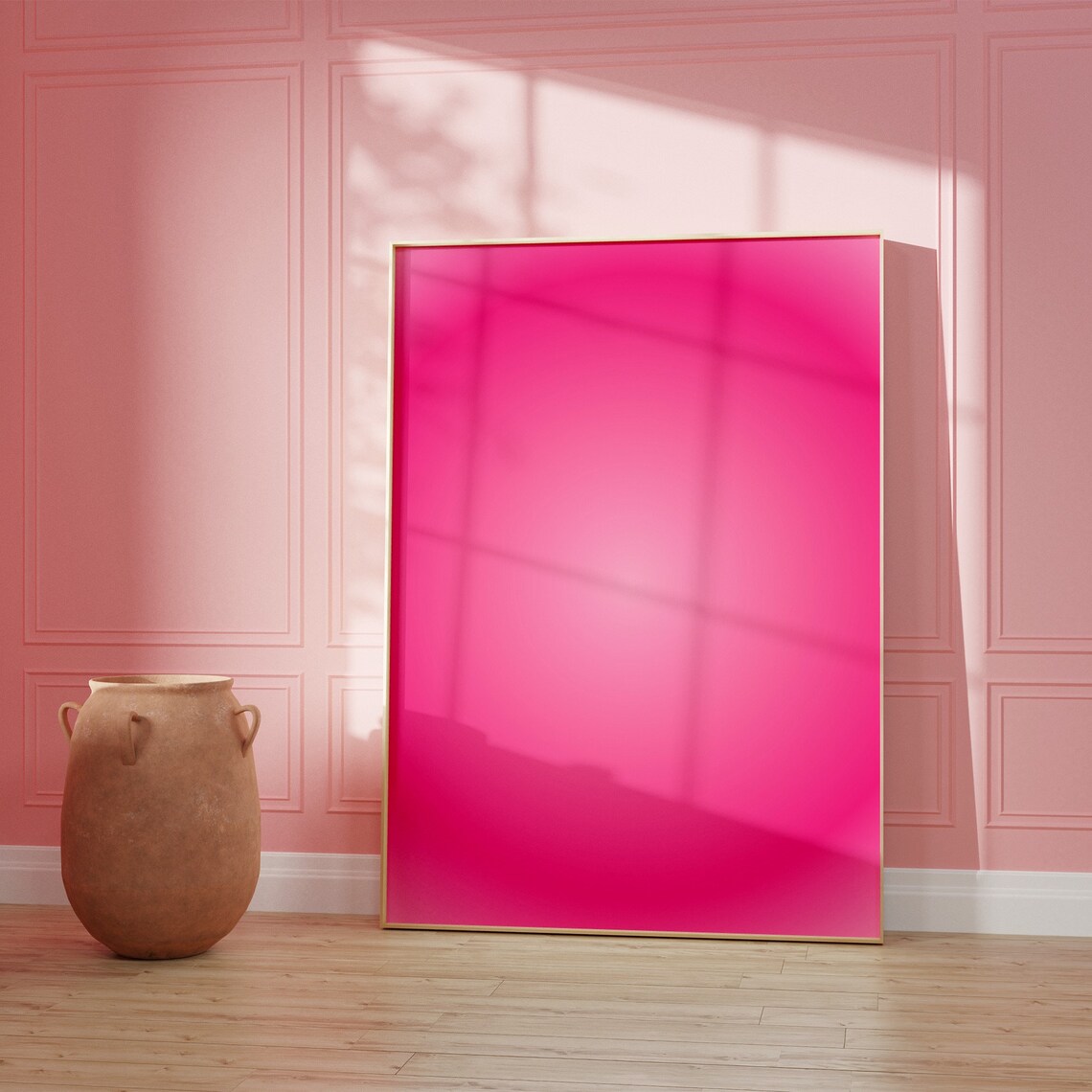 Pink Aura Gradient Minimalist Abstract Aesthetic Calm Bedroom Poster - Image 3