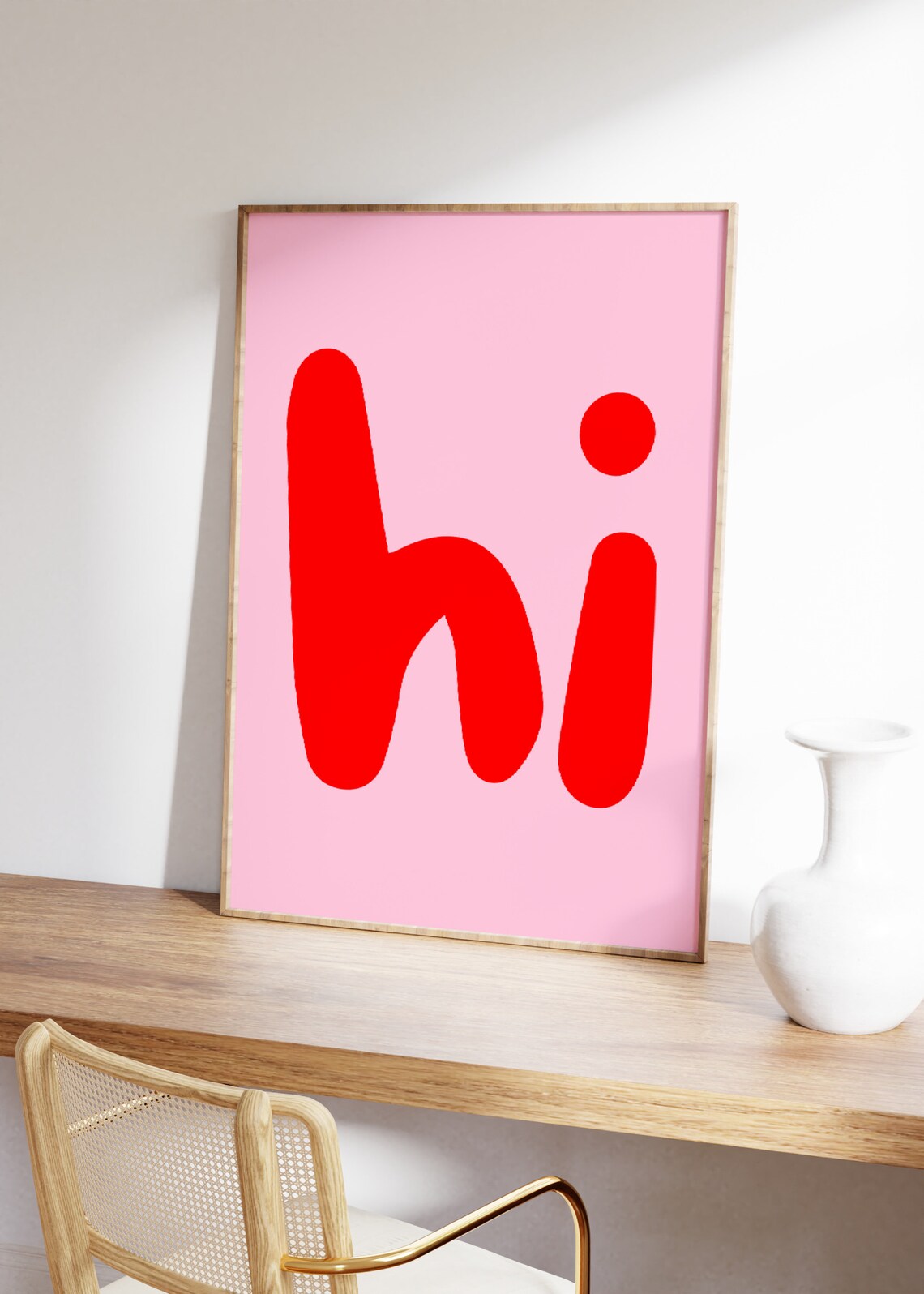 Hi Typography Art Print, Modern Minimalist - Image 3