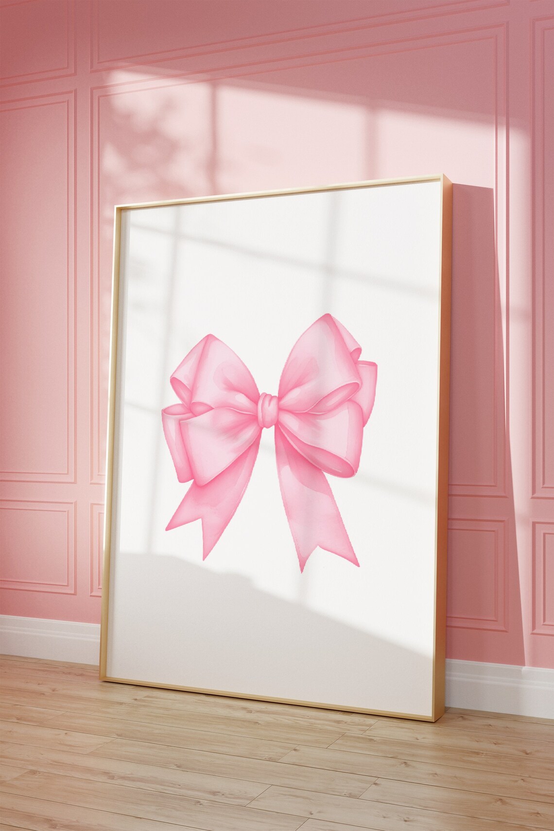 Pink Satin Ribbon Bow Minimalist Preppy Girls Bedroom Decor Poster - Image 2