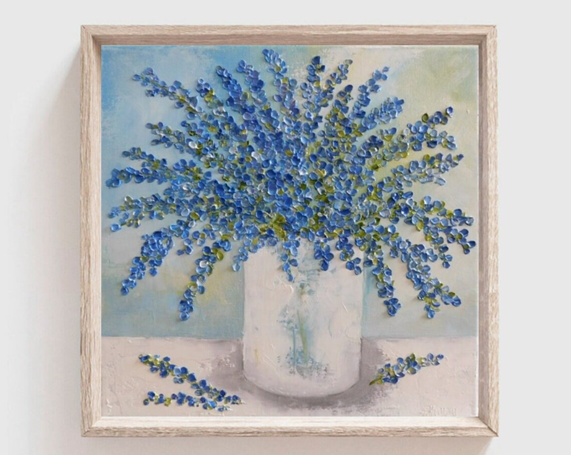 Custom Lavender Oil Impasto Lavender Still Life Art Print