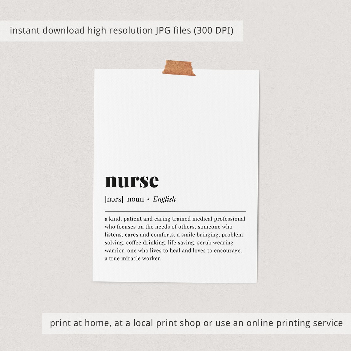 Nurse Definition Gift for Nurses Art Print - Image 4