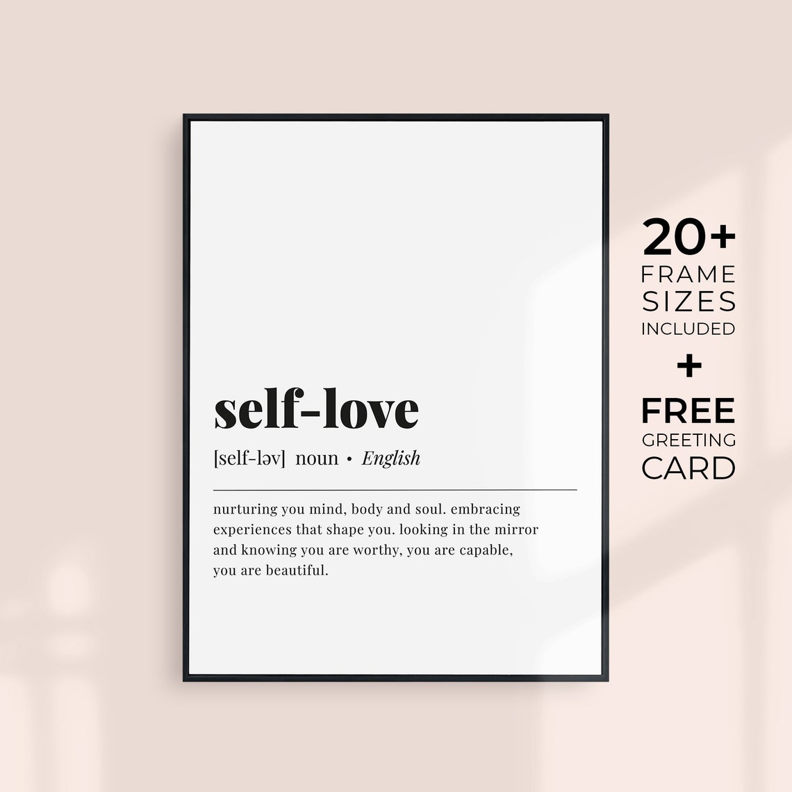 Self Love Definition Self Care Quote Minimalist Typography Poster - Image 3