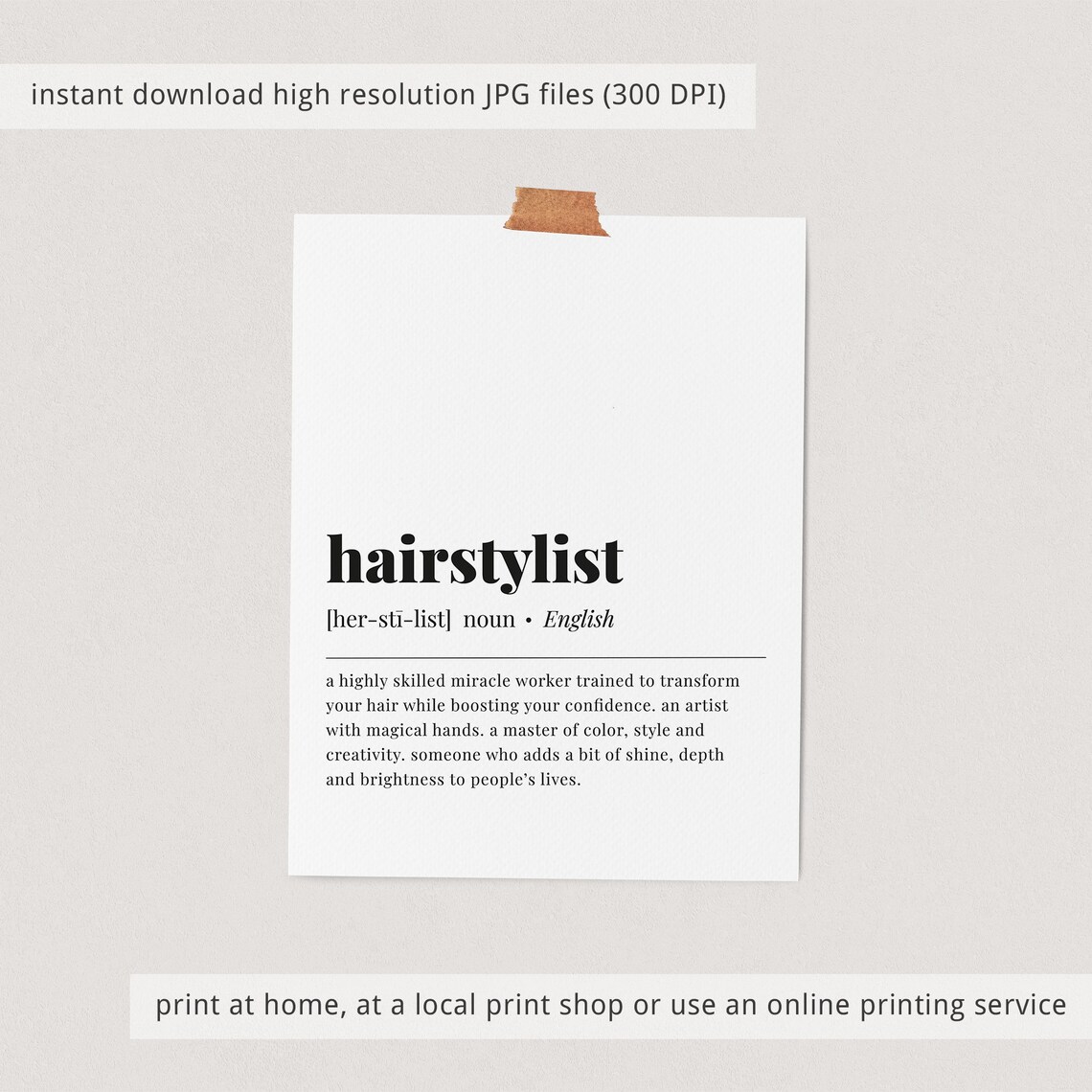 Hairstylist Definition Art Print, Salon Decor Gift - Image 3