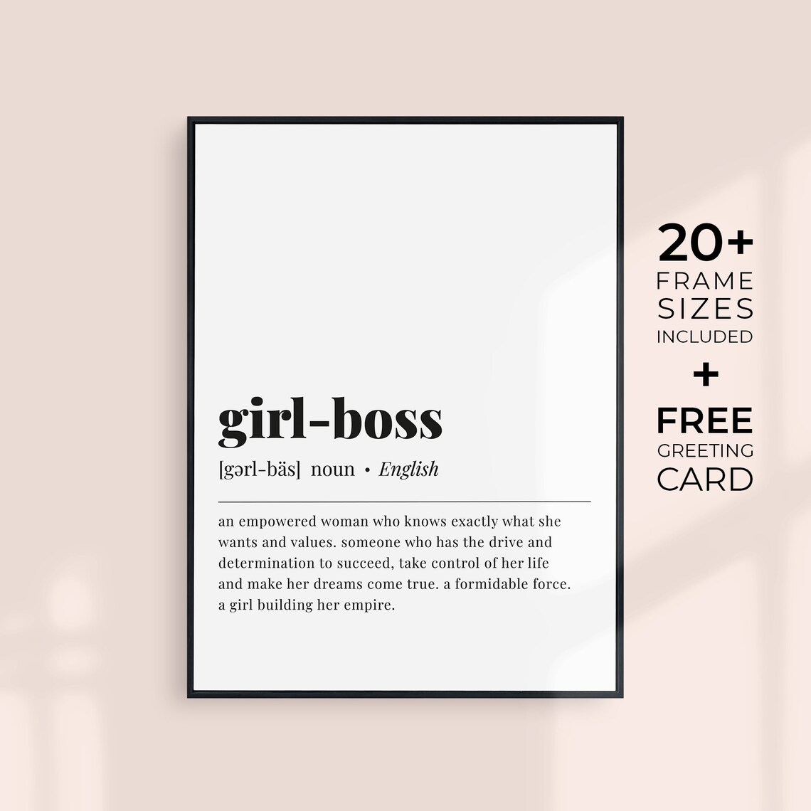 Girl Boss Definition Art Print, Feminist Quote - Image 3