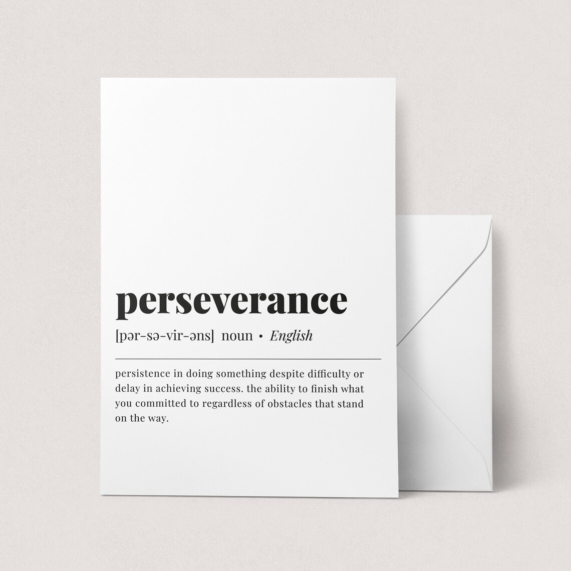 Perseverance Definition Motivational Words Art Print