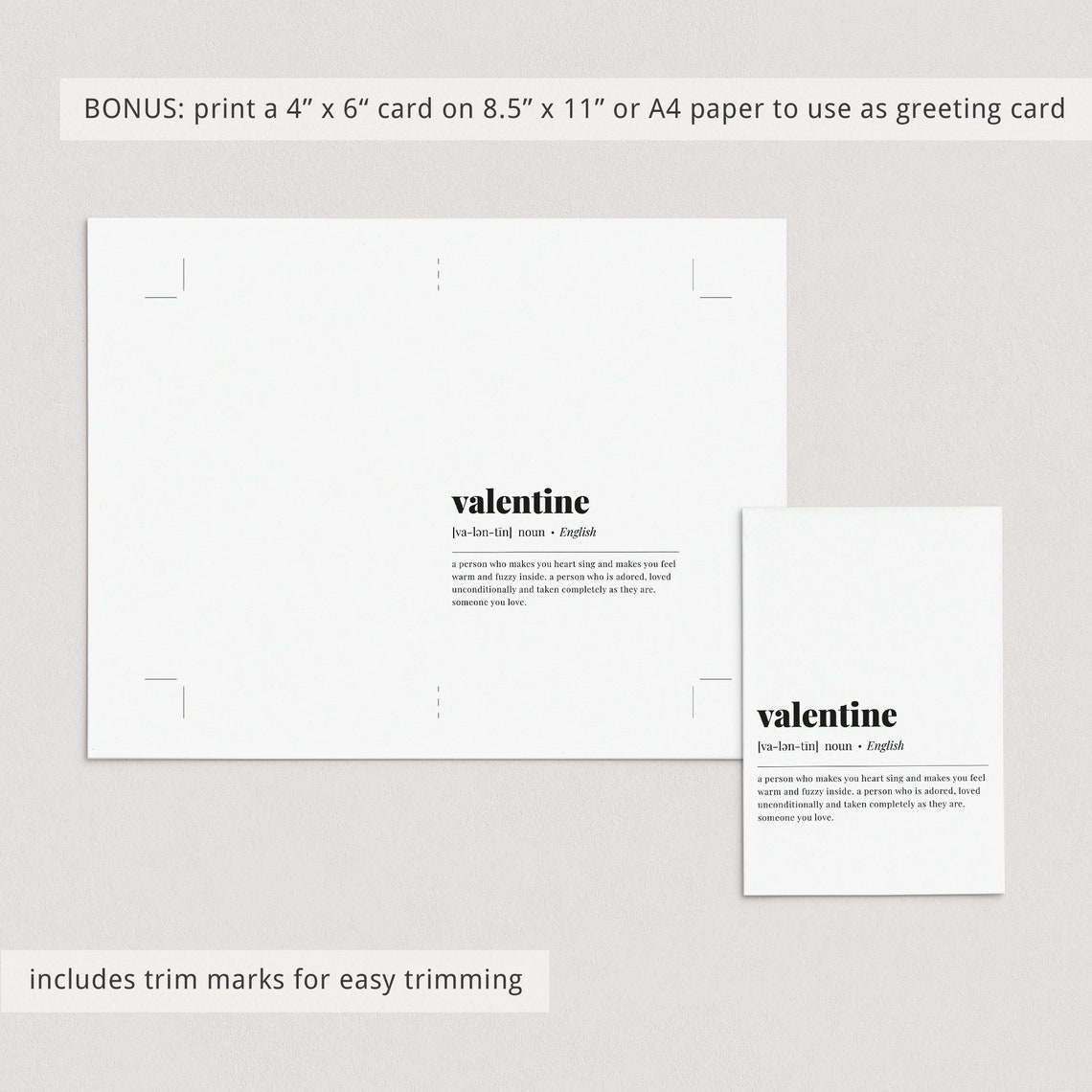 Valentine Definition Romantic Gift For Sweethearts Noun Meaning Poster - Image 3