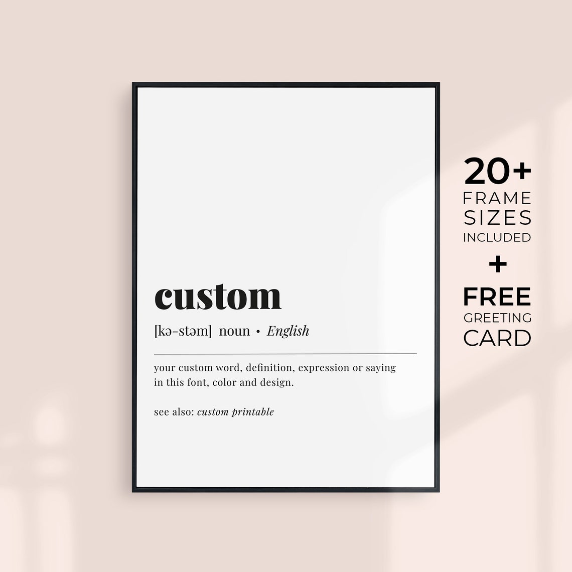 Custom Word Definition Personalized Typography Poster Gift Decor