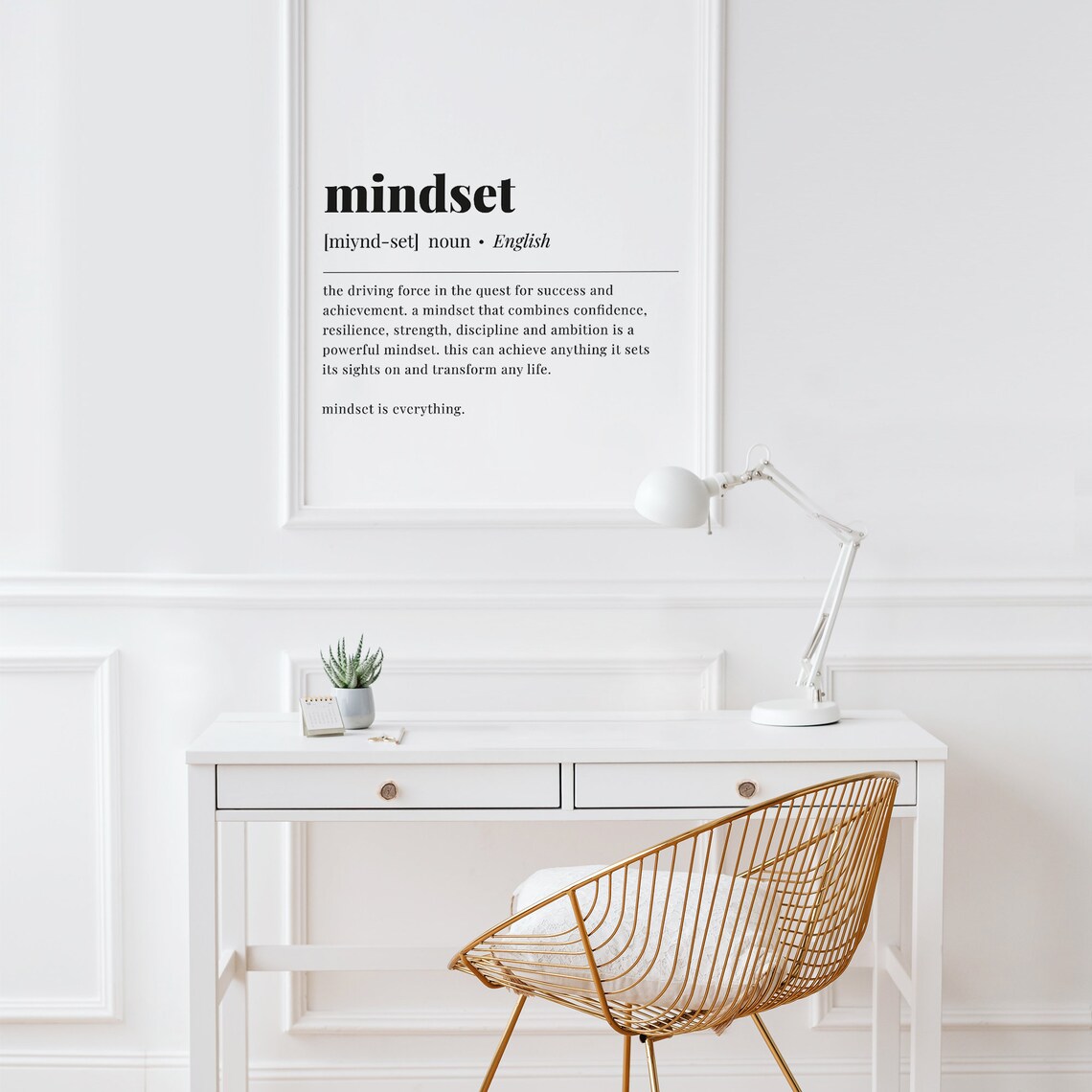 Mindset Definition Motivation Quote Art Print - Image 4