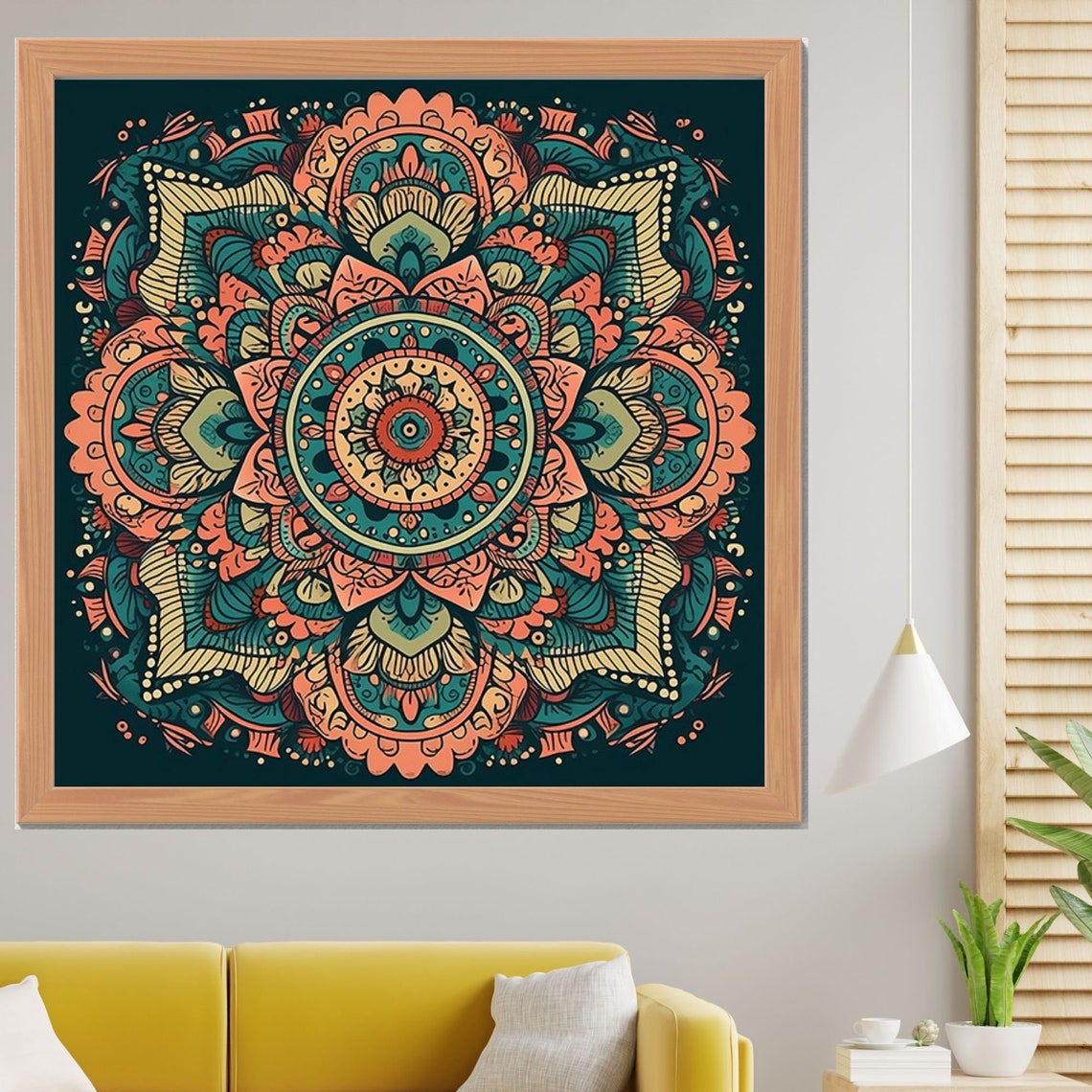 Mandala Indian Art Meditation Wall Art Spiritual Decoration Print Art Relaxing Yoga Esoteric Wall Print