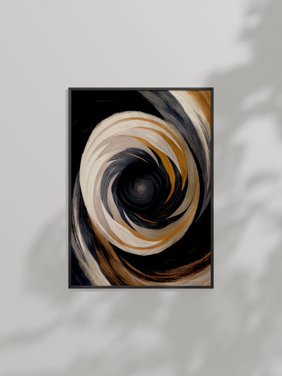 Abstract Spiral Swirl Wall Art Modern Neutral Tones