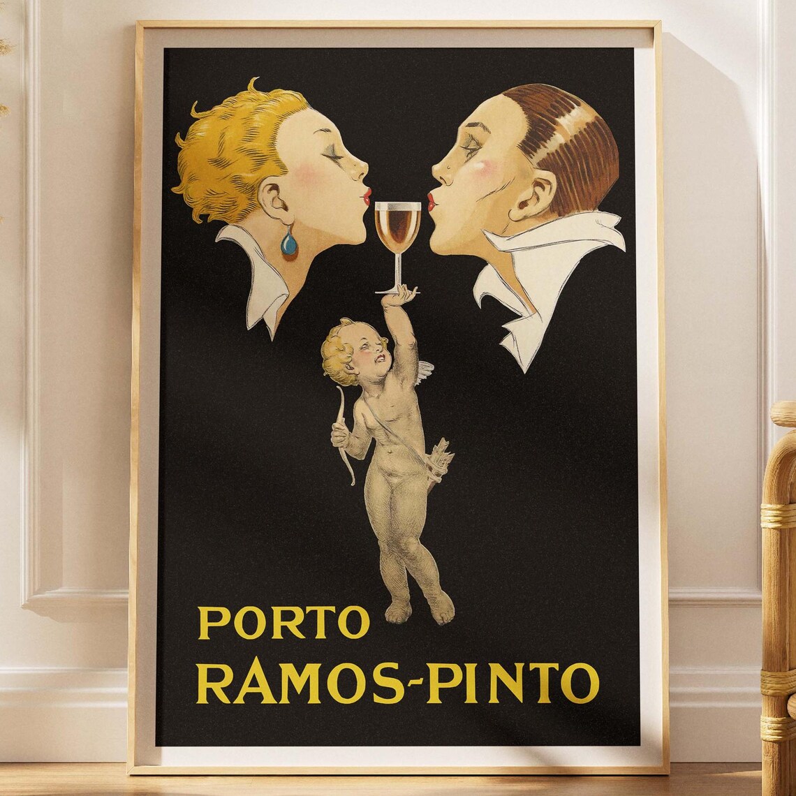 Porto Ramos Pinto Vintage Portuguese Wine Couple Cherub Poster