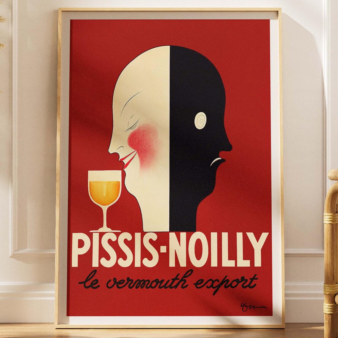 Pissis Noilly Vermouth Export Vintage French Red Bar Art Poster