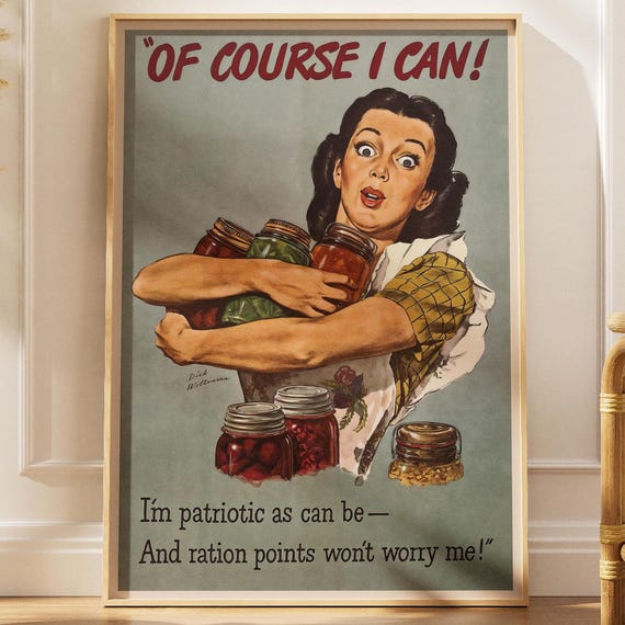 Vintage Pin Up Kitchen Poster Retro Food Advertisement Print 1950s Housewife Wall Art