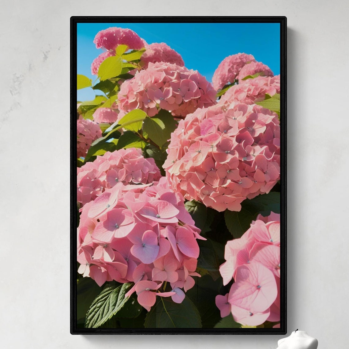 Pink Hydrangea Botanical Floral Art Flower Market Art Spring Flowers Abstract Design Henri Matisse Style Art