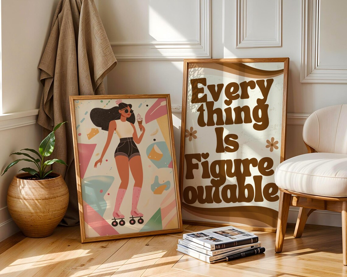 Everything Is Figureoutable Retro Typography Art Print - Image 2