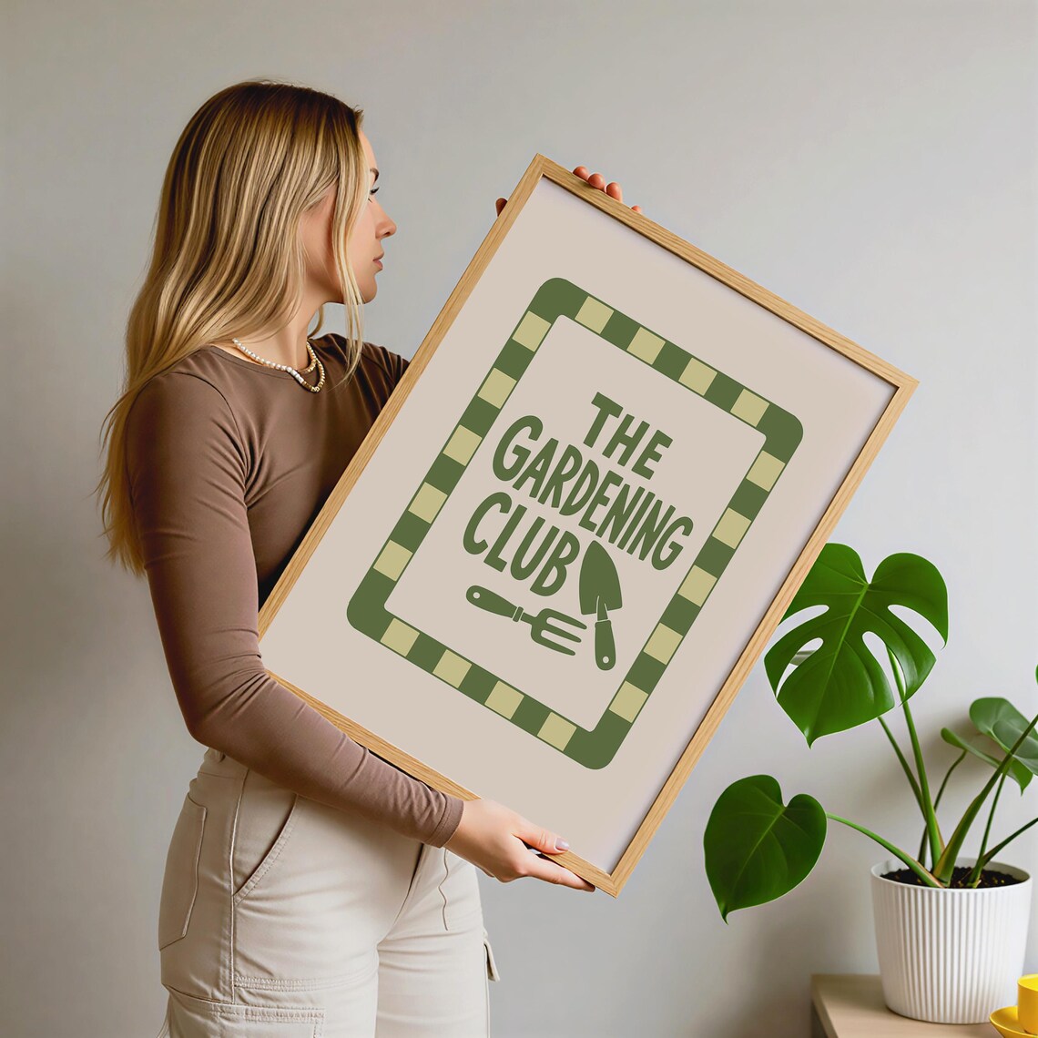 The Gardening Club Green Retro Typography Badge Quote Poster