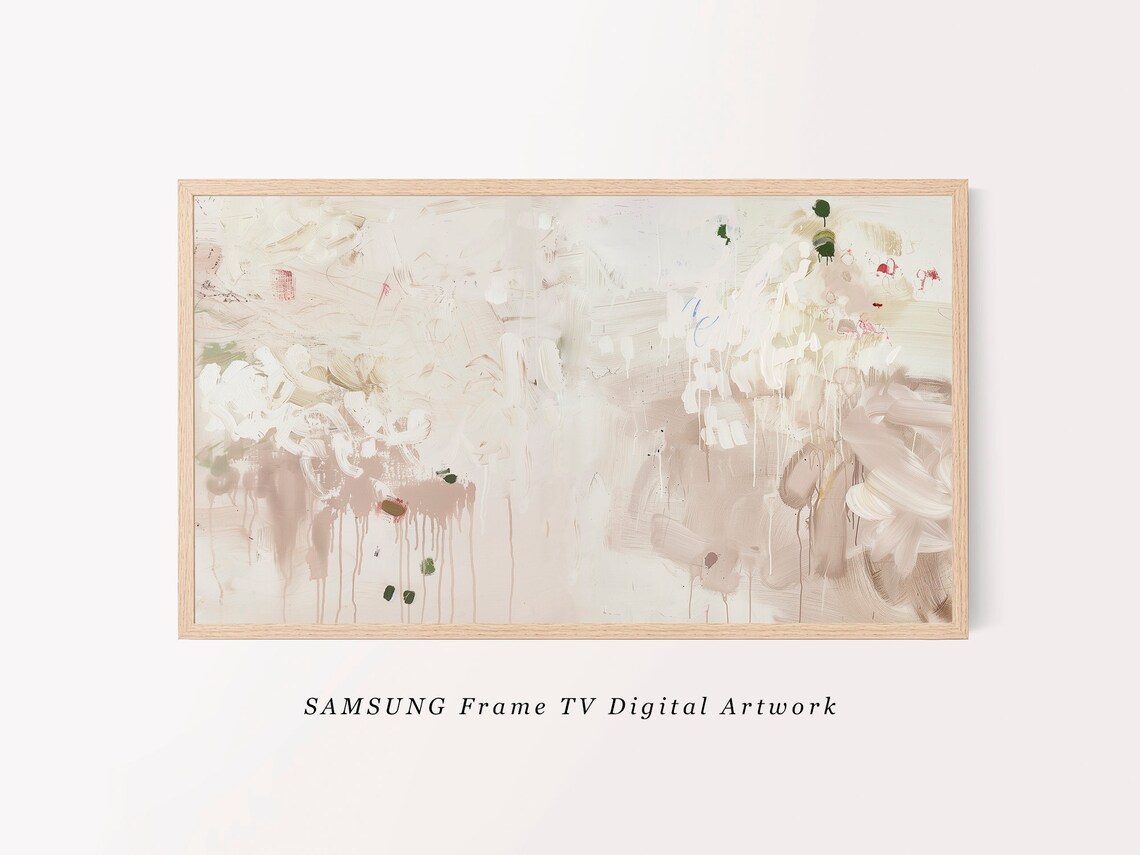 Muted Abstract Oil Painting Neutral Wall Art Print
