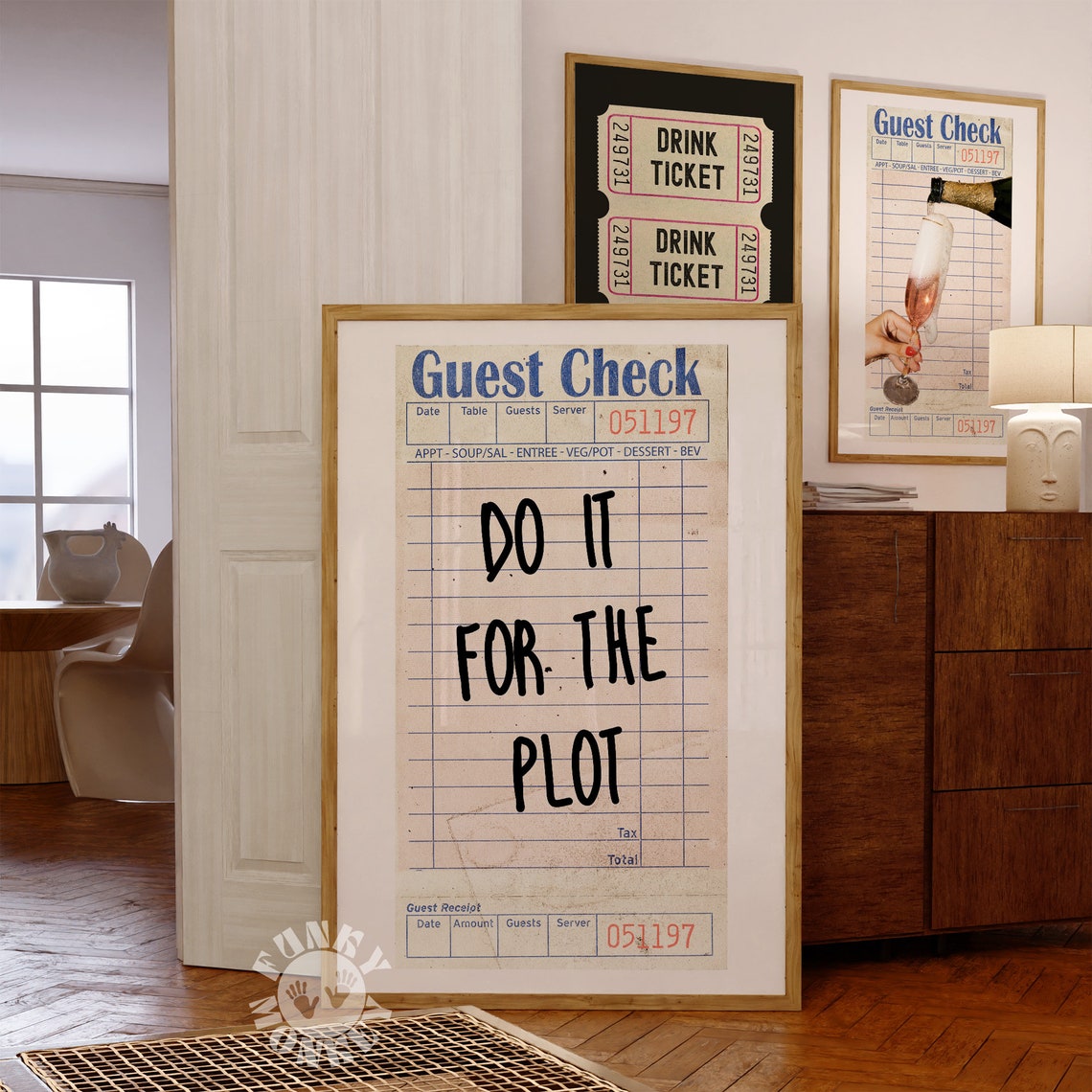 Guest Check Print Set What If It All Works Out Do It For The Plot Trendy Wall Art Preppy Poster Set Retro Aesthetic Positive Affirmation