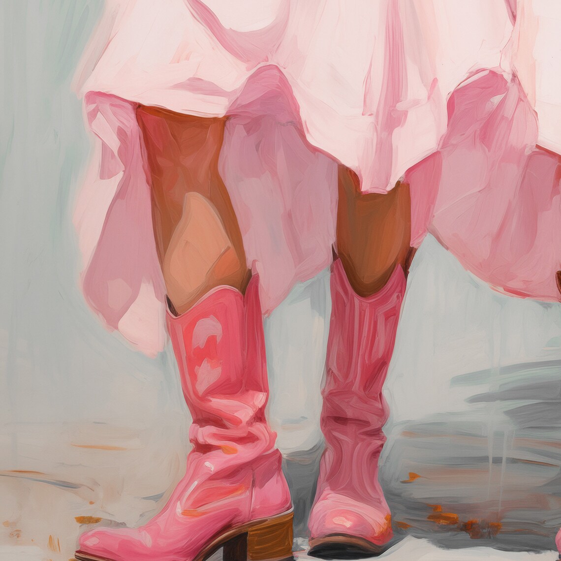 Hot Pink Cowboy Boots Close Up Funky Western Room Decor Poster