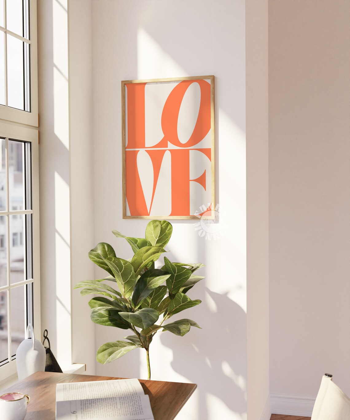Retro Love Poster, 70s Y2K Preppy Typography