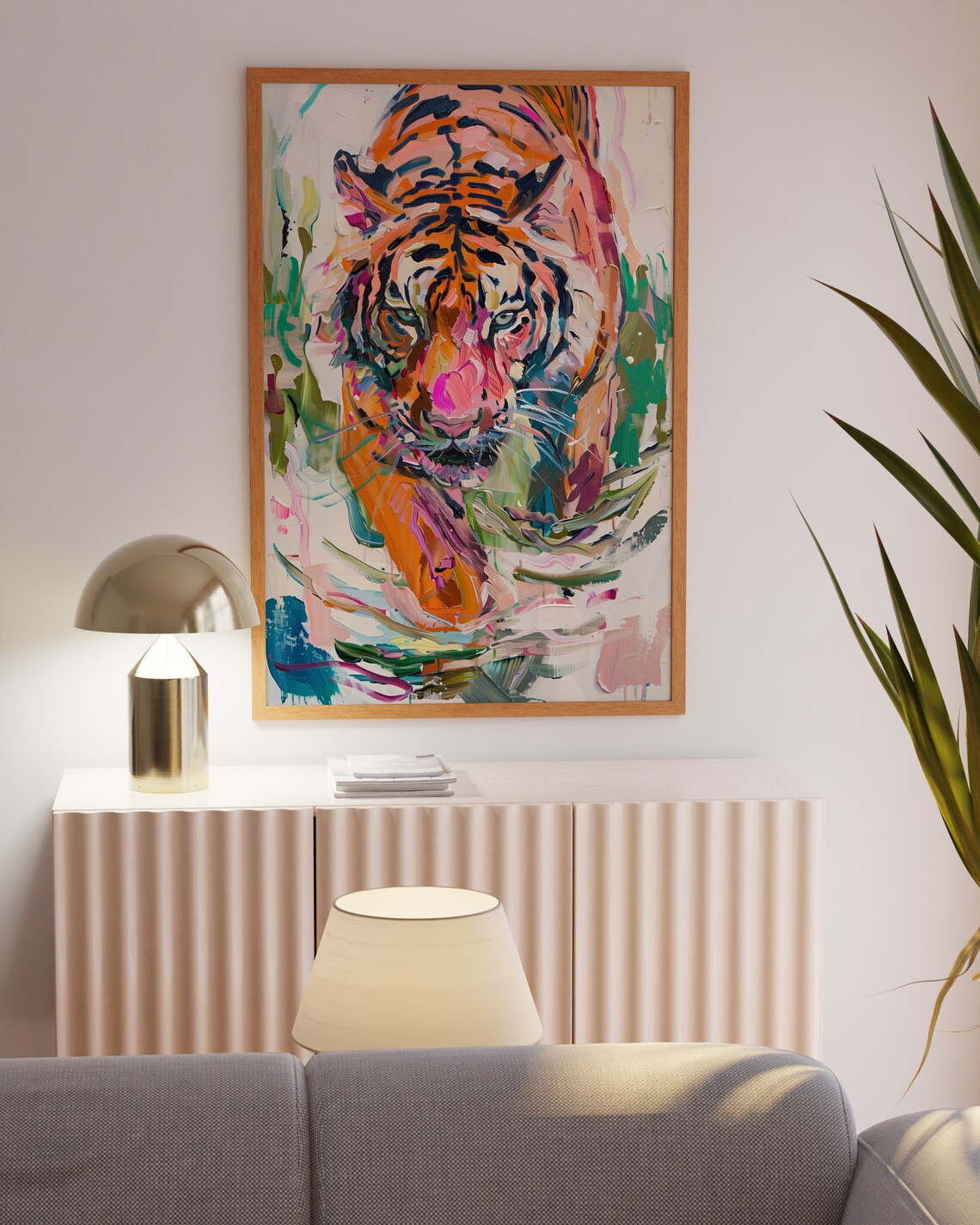 Colorful Tiger Abstract Art Print, Maximalist Style - Image 3