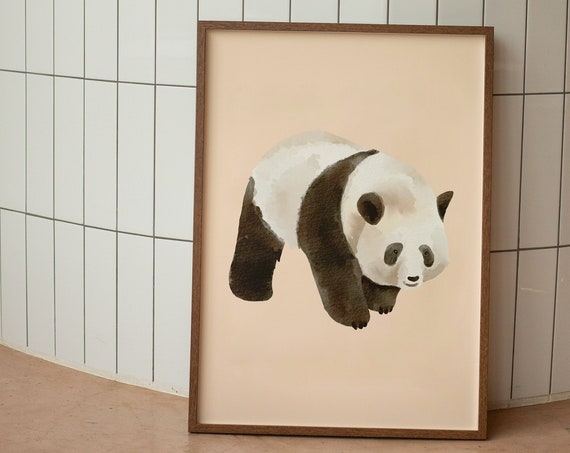 Y2k Panda In Black And Beige Animal Bedroom Art Print Wall Decor Prints Home Trendy