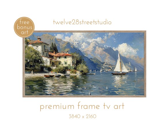 Frame Tv Art Summer Coastal Sailboats Ocean Painting Sailboat Artwork Nautical Tv Art 169 Ratio Instant Perfect Addition