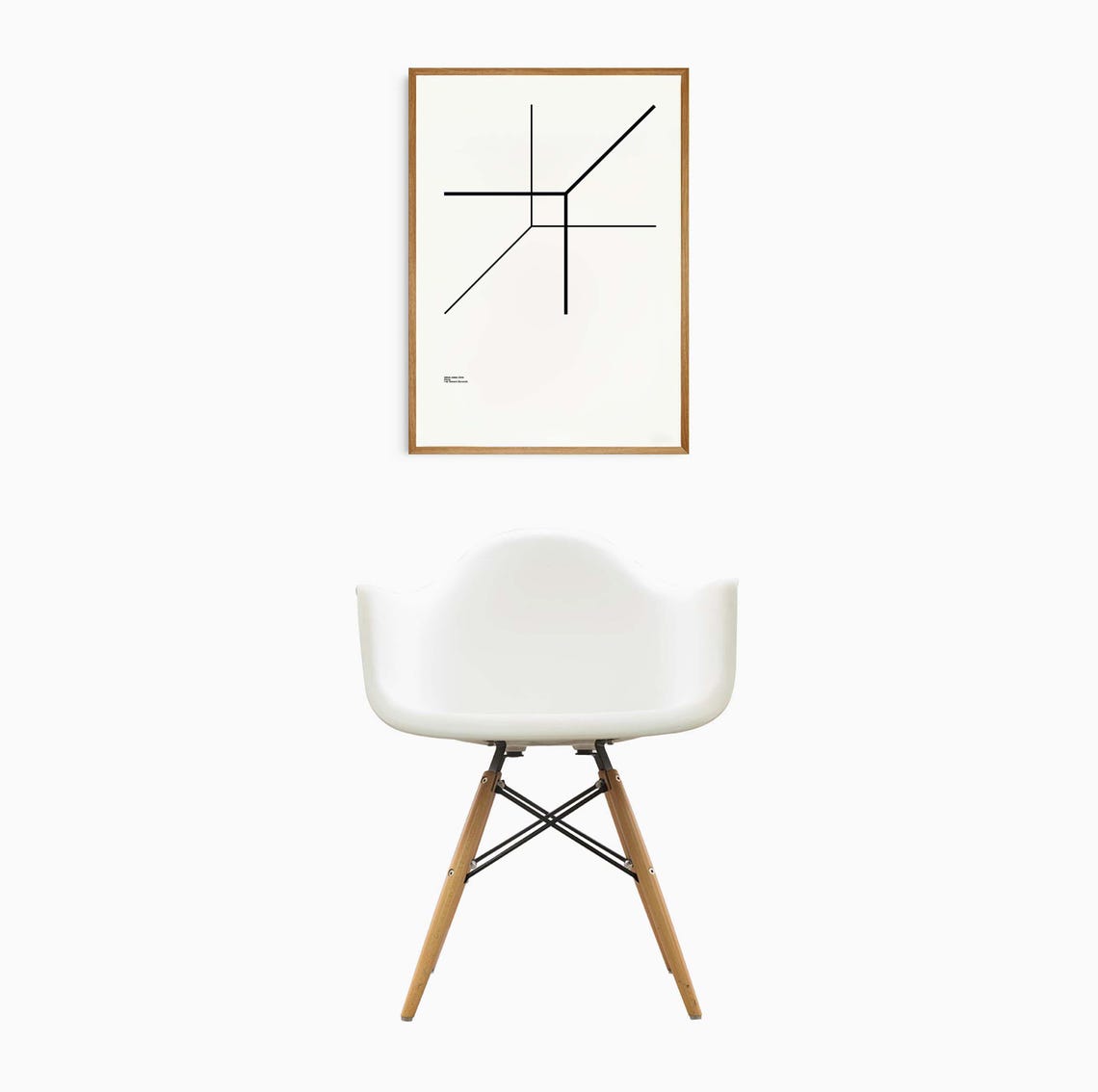 AG Fronzoni Minimalist Black Line Geometric Composition Poster - Image 2