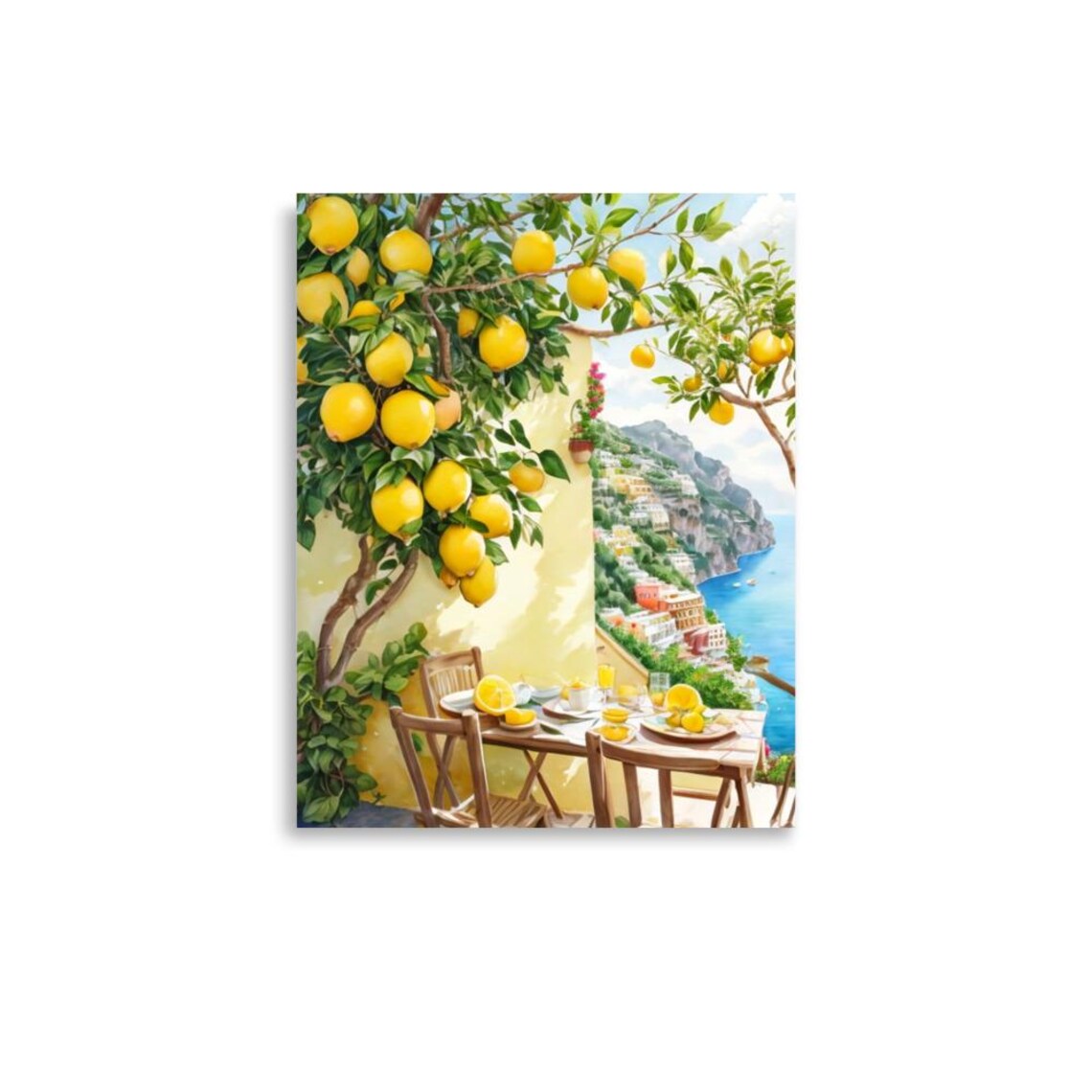 Positano Watercolor Art Print, Amalfi Coast Cityscape - Image 4
