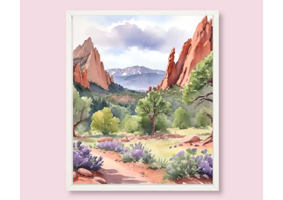 Garden Of Gods Watercolor Art Print, Colorado - Image 6