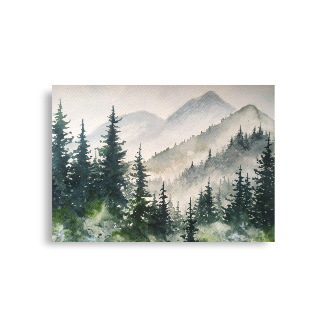 Appalachian Mountains Watercolor Art Print, Smoky Peaks - Image 5