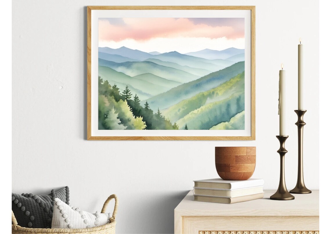Great Smoky Mountains National Park Watercolor Art Print - Image 3
