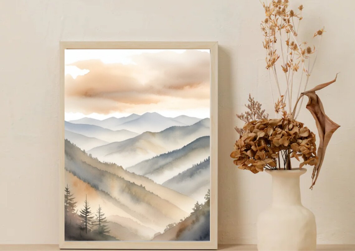 Great Smoky Mountains Sunrise Landscape Art Print - Image 4