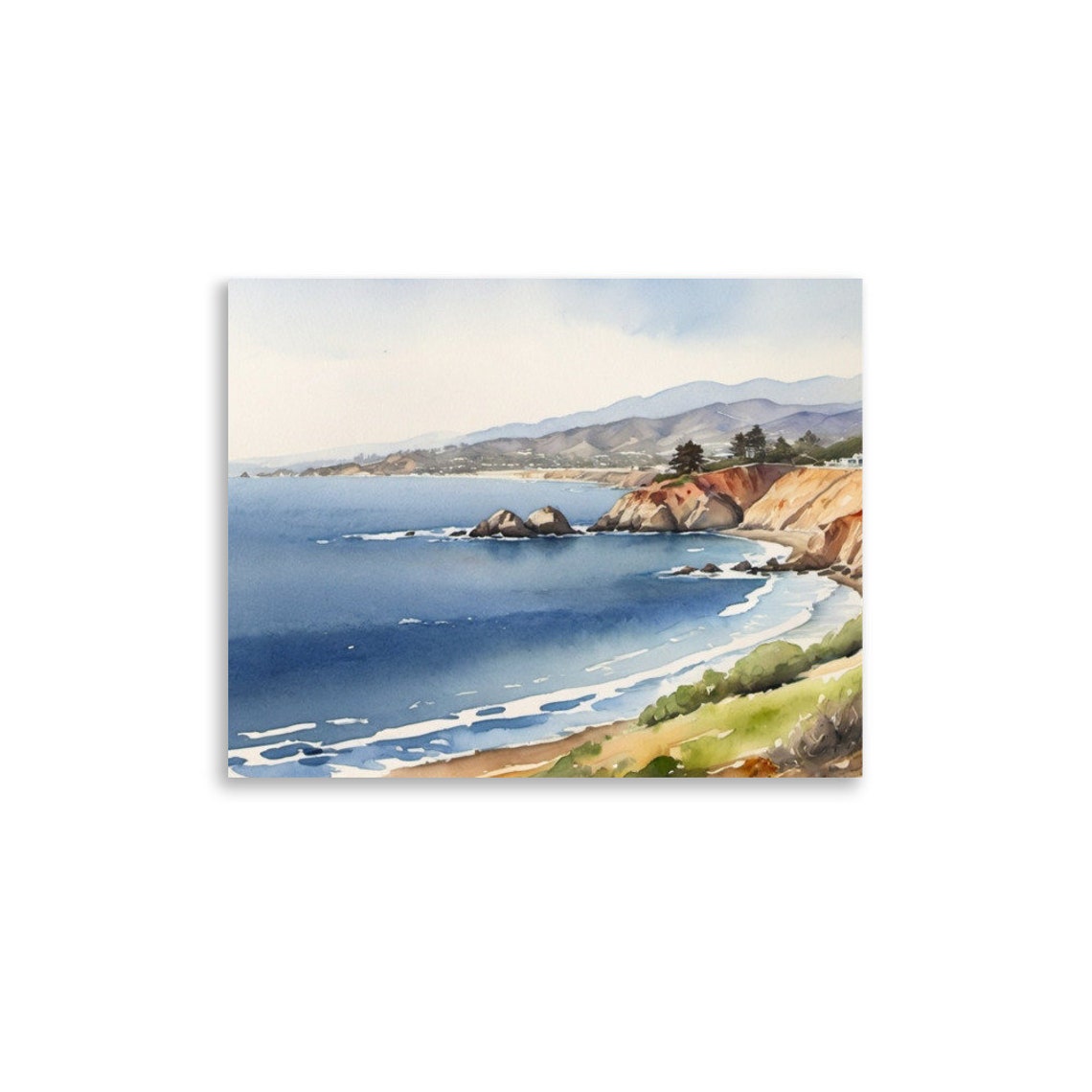 Big Sur Painting California Coast Watercolor Art Print California Coastline Wall Art Ocean Beach Art Californias Pacific Coast Seascape Art - Image 2