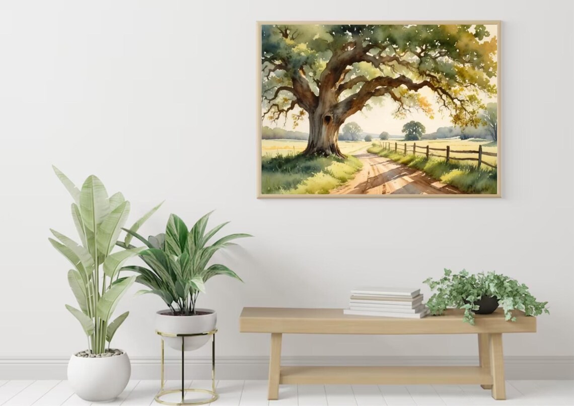Oak Alley Plantation Watercolor Art Print, Louisiana - Image 2