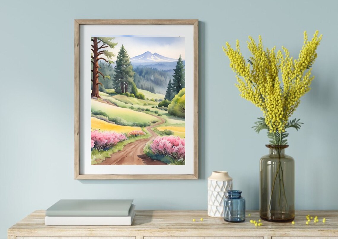 Mount Hood Watercolor Art Print, Pacific Northwest - Image 2