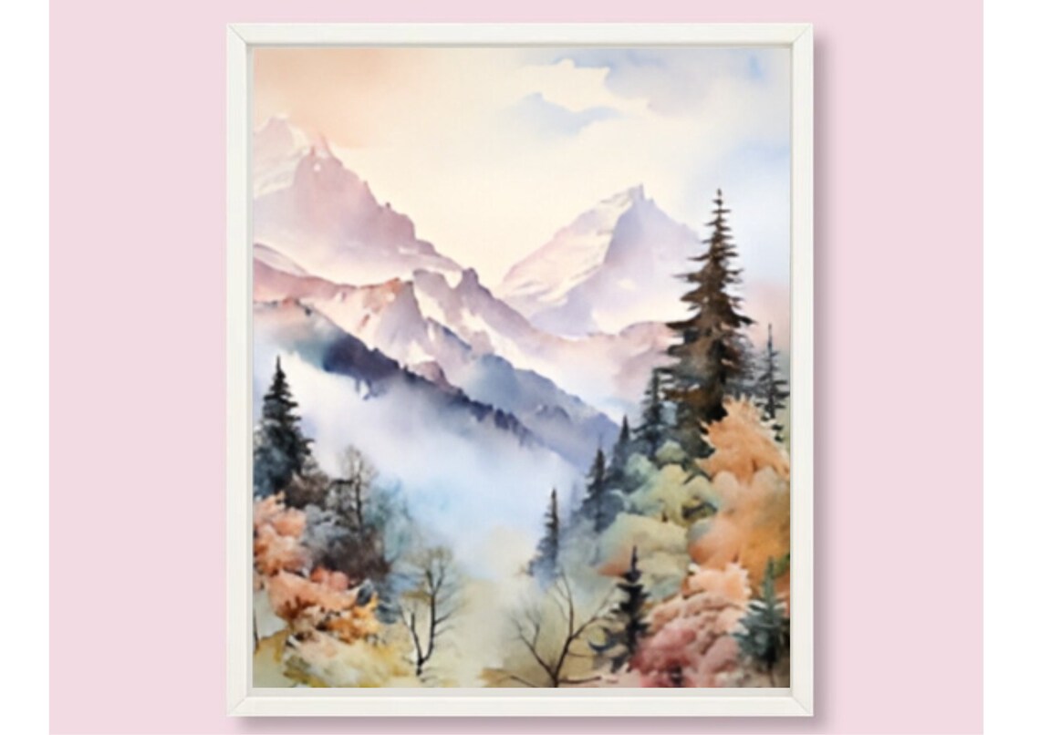 Rocky Mountains Watercolor Art Print, Colorado Landscape - Image 6