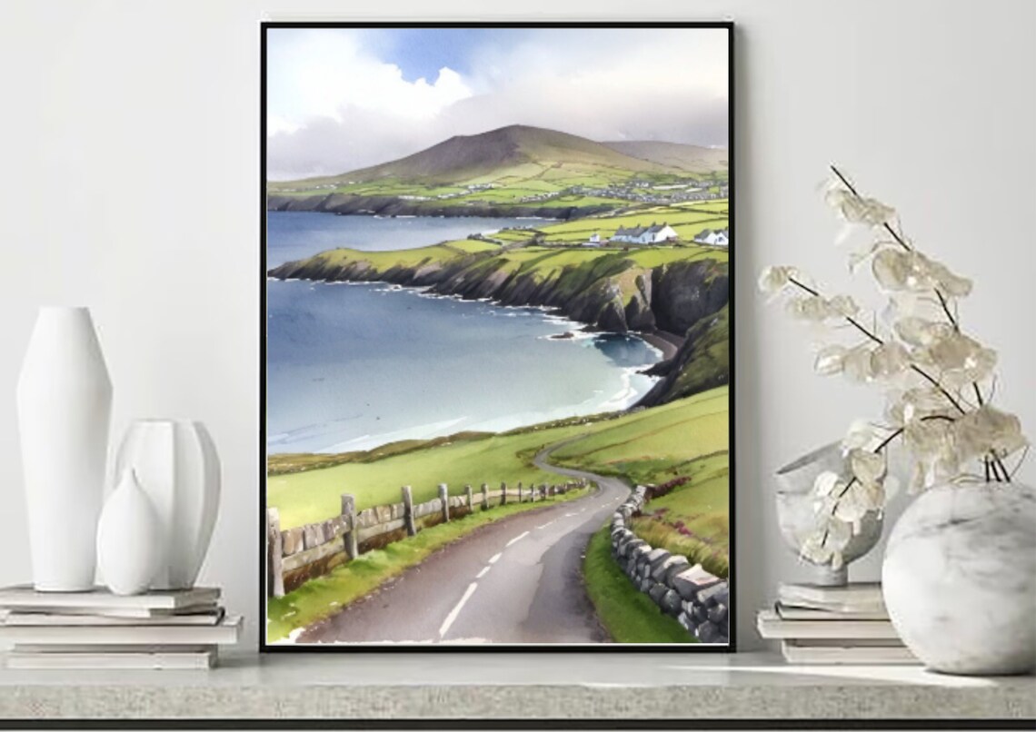 Dingle Peninsula Watercolor Art Print, Ireland Coast - Image 5