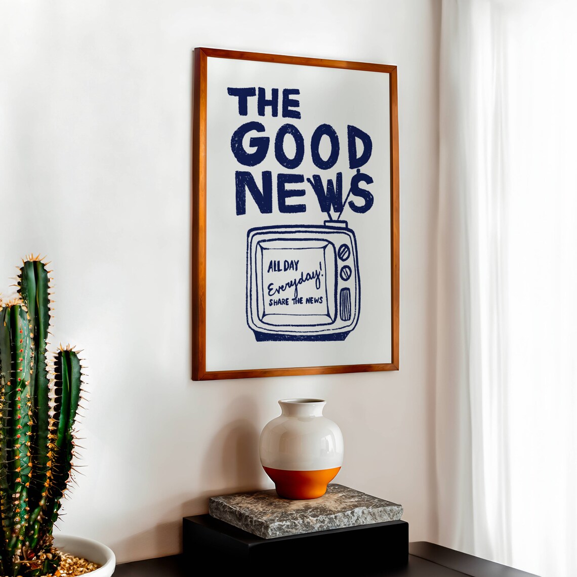 The Good News Retro Christian Scripture Art Print - Image 2